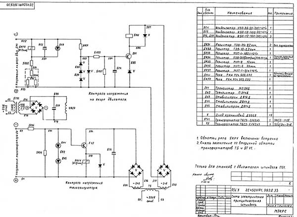 Електрична схема координатно-розточувального верстата 2Е450АФ1